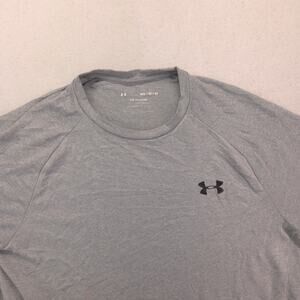 Under Armour Casual Crew Neck Short Sleeve Graphic T Shirt Mens Size M Gray